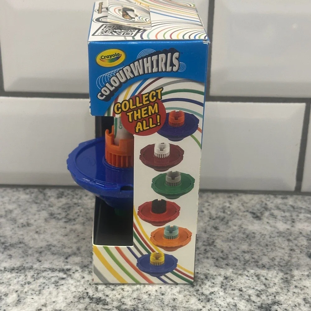 Crayola Kids Colourwhirls Spinning Top Toy Blue Drawing Nontoxic Arts Crafts